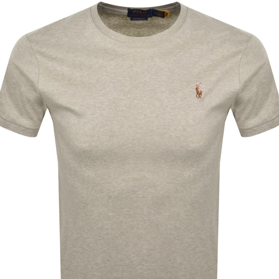 Image number 2 for Ralph Lauren Pima Crew Neck T Shirt Beige