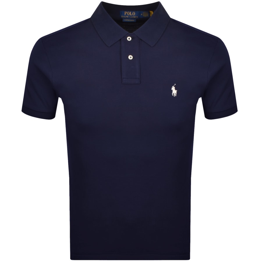 Image number 1 for Ralph Lauren Custom Slim Polo T Shirt Navy