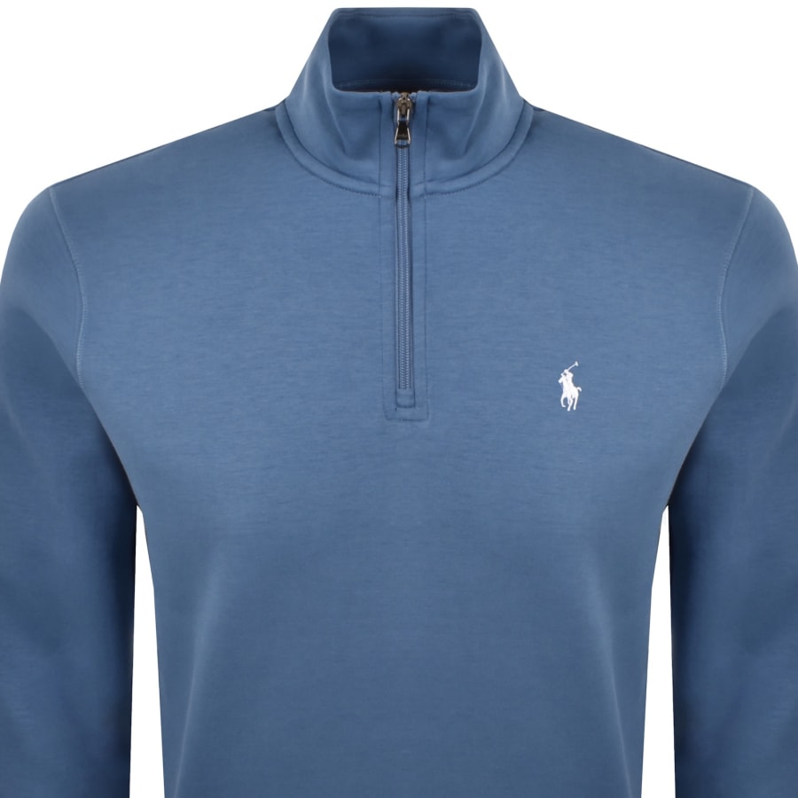 Image number 2 for Ralph Lauren Quarter Zip Sweatshirt Blue