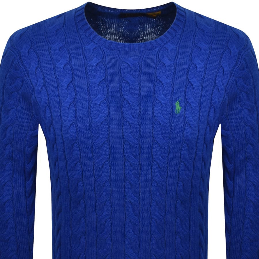 Image number 2 for Ralph Lauren Driver Crew Neck Knit Jumper Blue