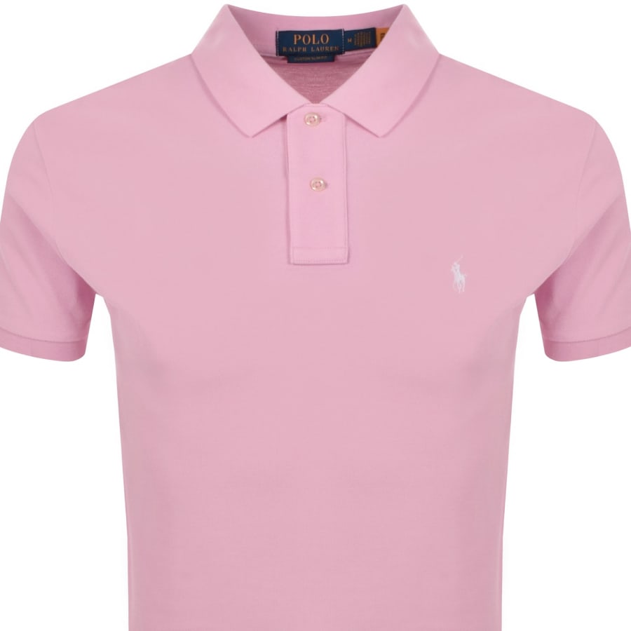 Image number 2 for Ralph Lauren Custom Slim Polo T Shirt Pink