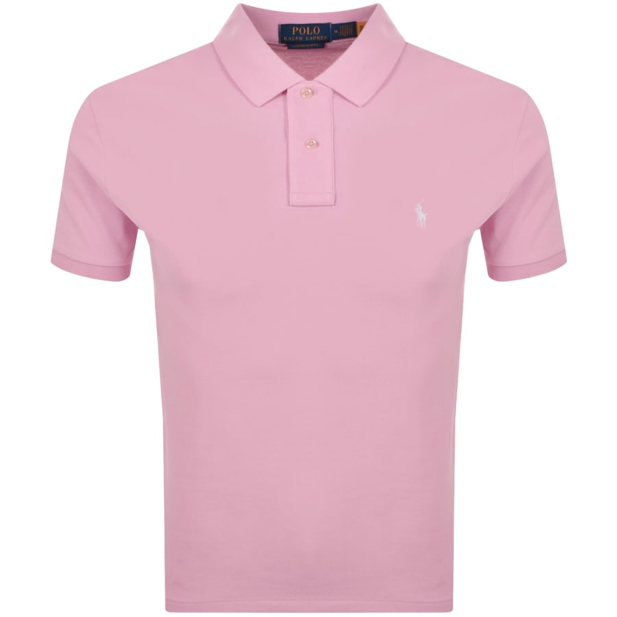 Image number 1 for Ralph Lauren Custom Slim Polo T Shirt Pink