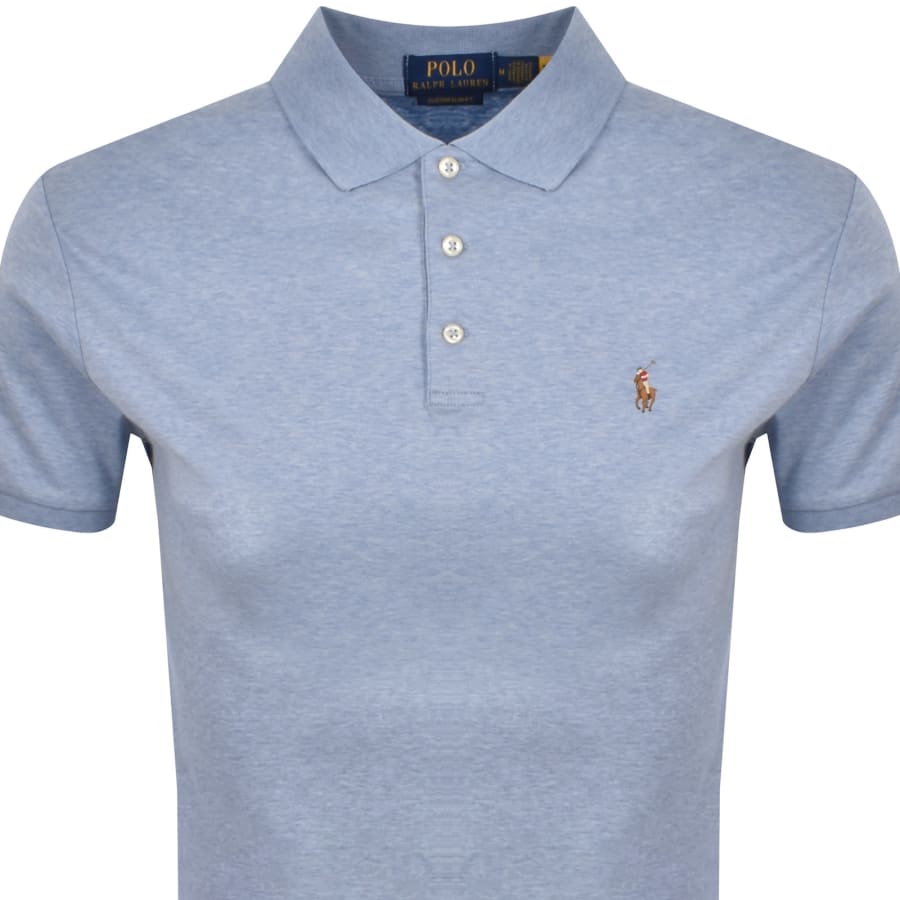 Image number 2 for Ralph Lauren Custom Slim Fit Polo T Shirt Blue