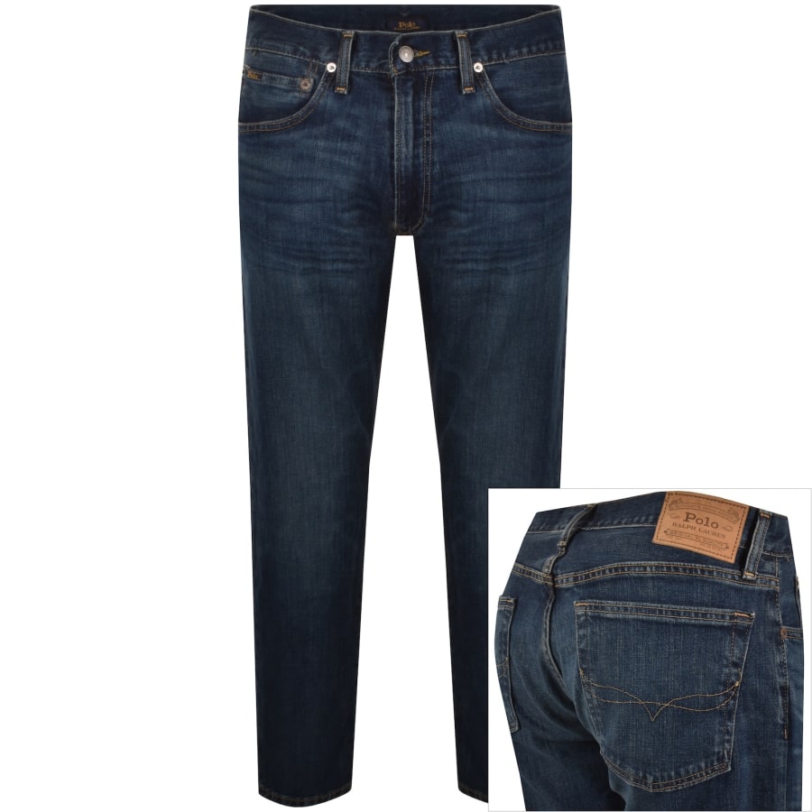 Image number 1 for Ralph Lauren Parkside Tapered Fit Mid Blue Jeans