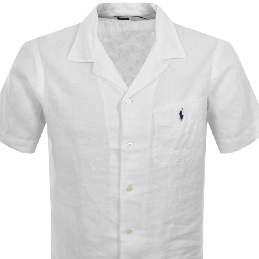 Image number 2 for Ralph Lauren Linen Short Sleeve Shirt White