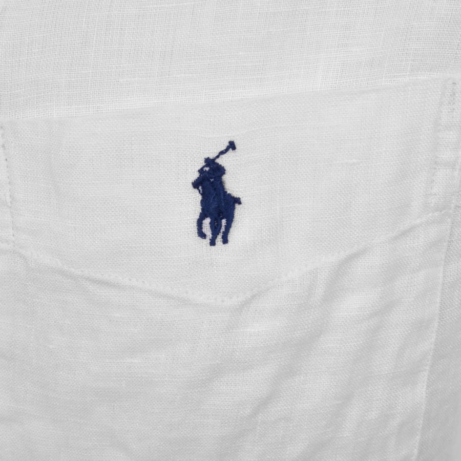 Image number 3 for Ralph Lauren Linen Short Sleeve Shirt White