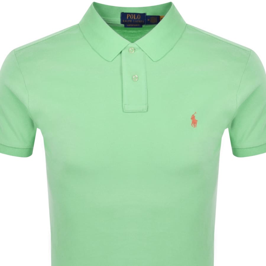 Image number 2 for Ralph Lauren Custom Slim Polo T Shirt Green