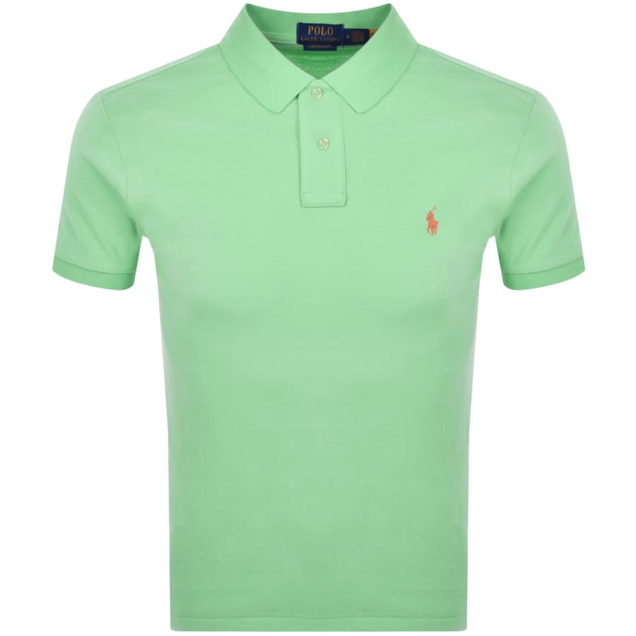 Image number 1 for Ralph Lauren Custom Slim Polo T Shirt Green