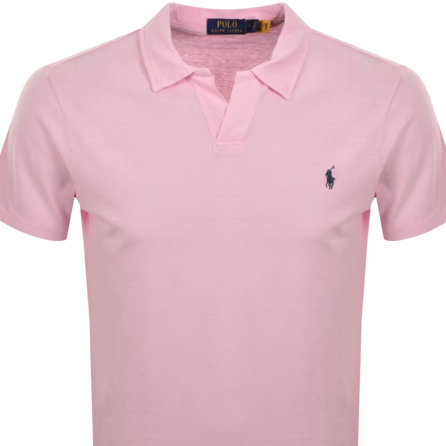 Image number 2 for Ralph Lauren Open Collar Polo T Shirt Pink