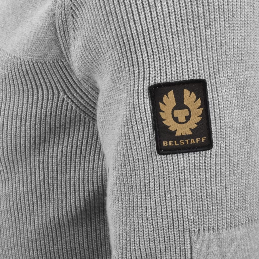 Image number 4 for Belstaff Commander Quarter Zip Jumper Grey