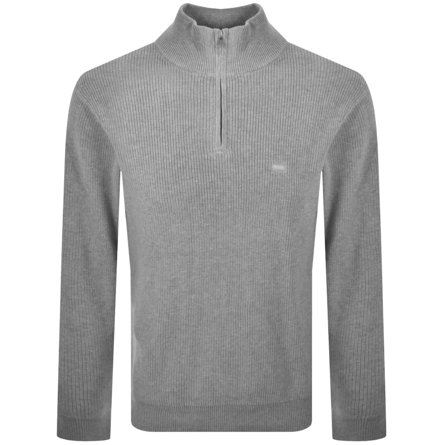 Image number 1 for Levis Housemark Quarter Zip Sweatshirt Grey