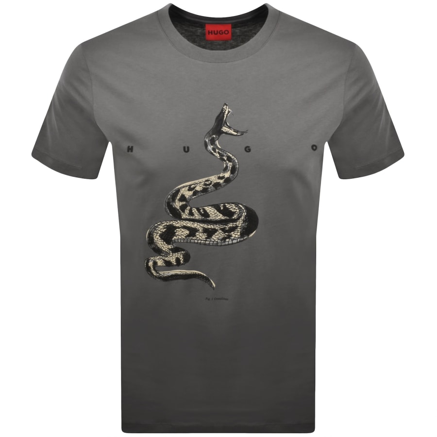 Image number 1 for HUGO Discorb Crew Neck T Shirt Grey
