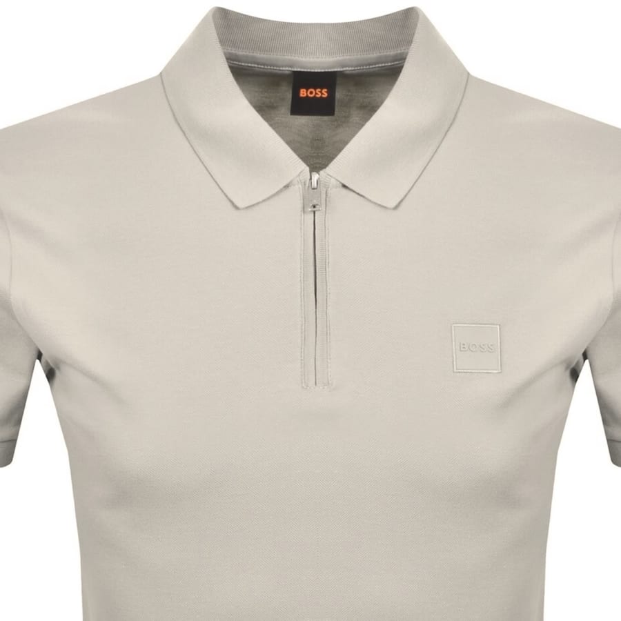 Image number 2 for BOSS Passerzip Polo T Shirt Grey