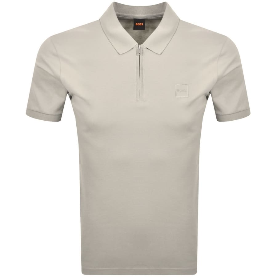 Image number 1 for BOSS Passerzip Polo T Shirt Grey