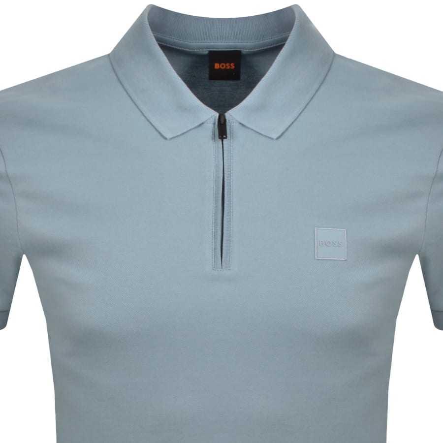 Image number 2 for BOSS Passerzip Polo T Shirt Blue