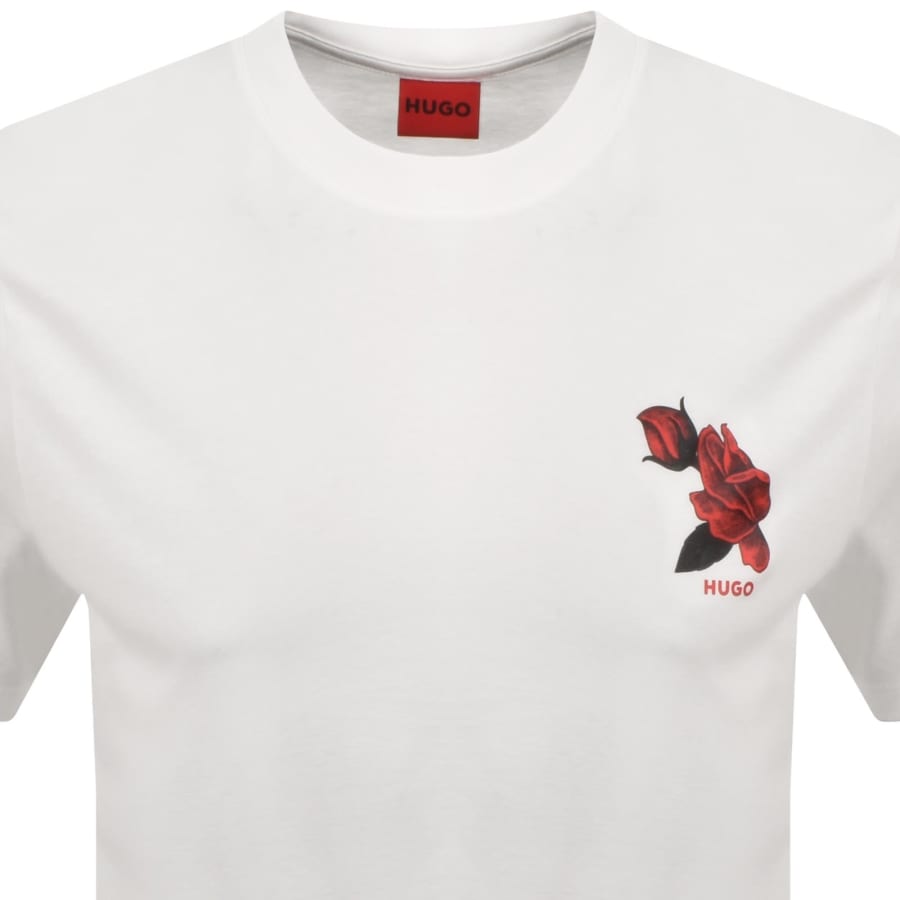 Image number 2 for HUGO Dikerd Crew Neck T Shirt White