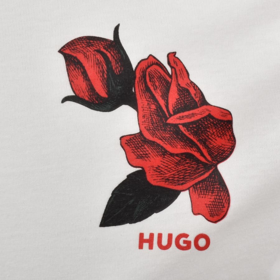 Image number 3 for HUGO Dikerd Crew Neck T Shirt White