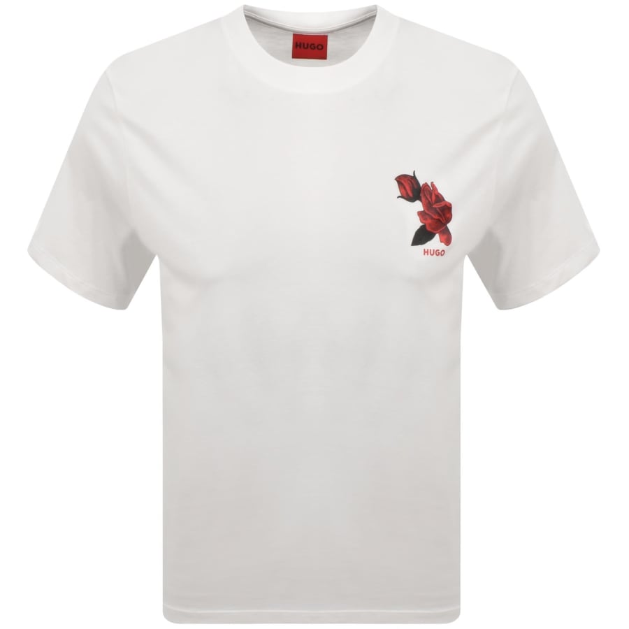 Image number 1 for HUGO Dikerd Crew Neck T Shirt White