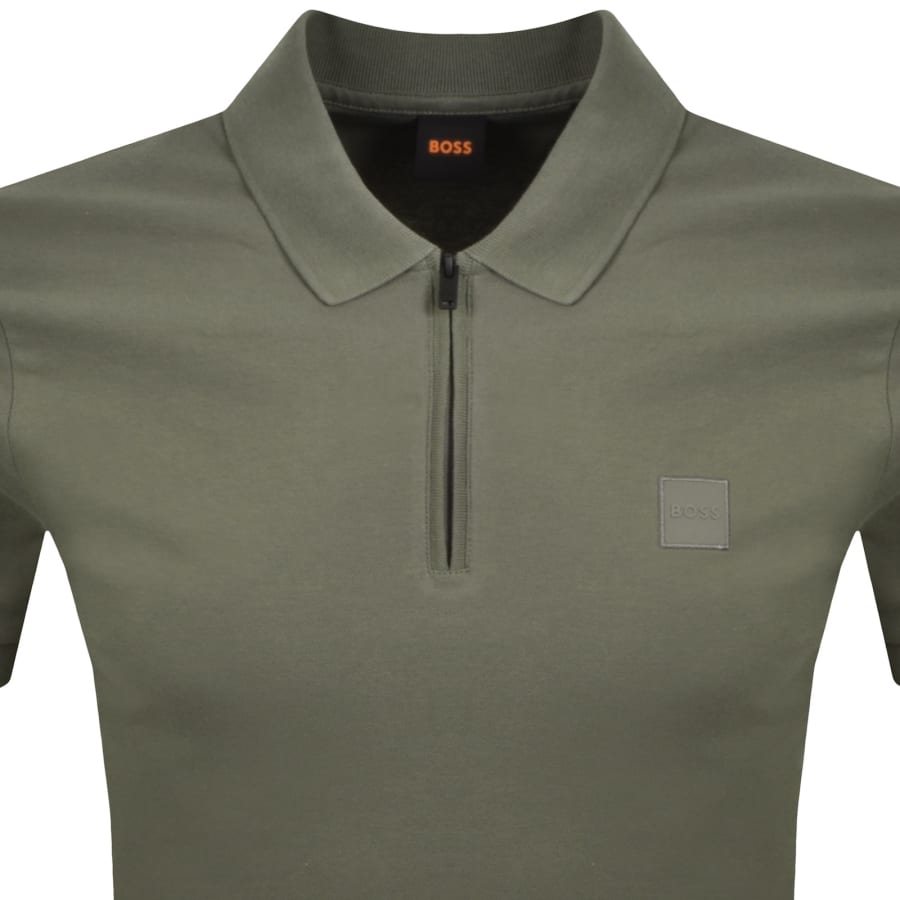 Image number 2 for BOSS Passerzip Polo T Shirt Green