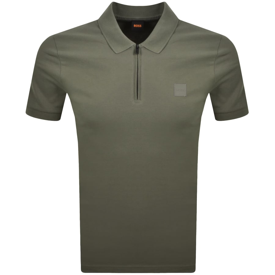 Image number 1 for BOSS Passerzip Polo T Shirt Green