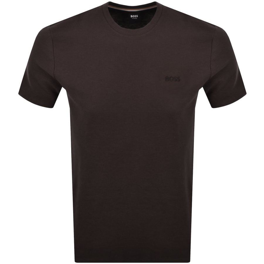 Image number 1 for BOSS Waffle T Shirt Dark Brown