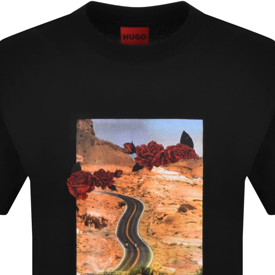 Image number 2 for HUGO Dikerd Crew Neck T Shirt Black