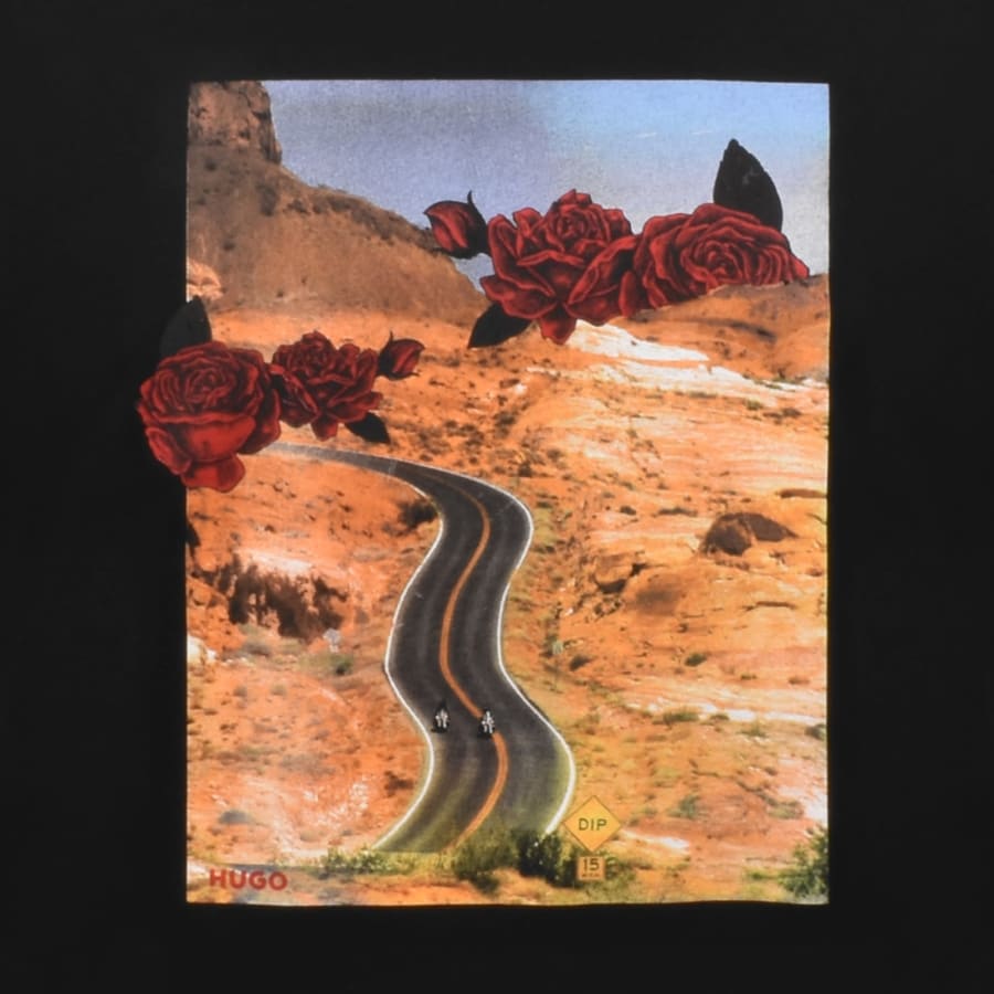 Image number 3 for HUGO Dikerd Crew Neck T Shirt Black