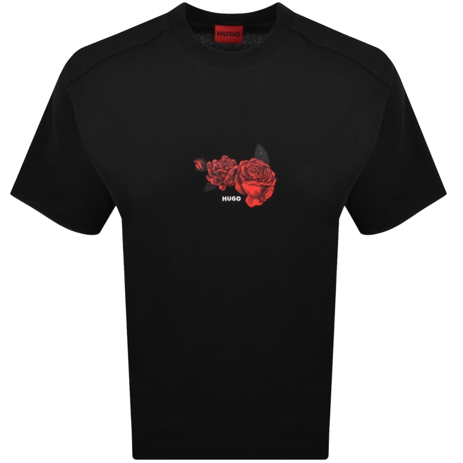 Image number 2 for HUGO Domans Crew Neck T Shirt Black