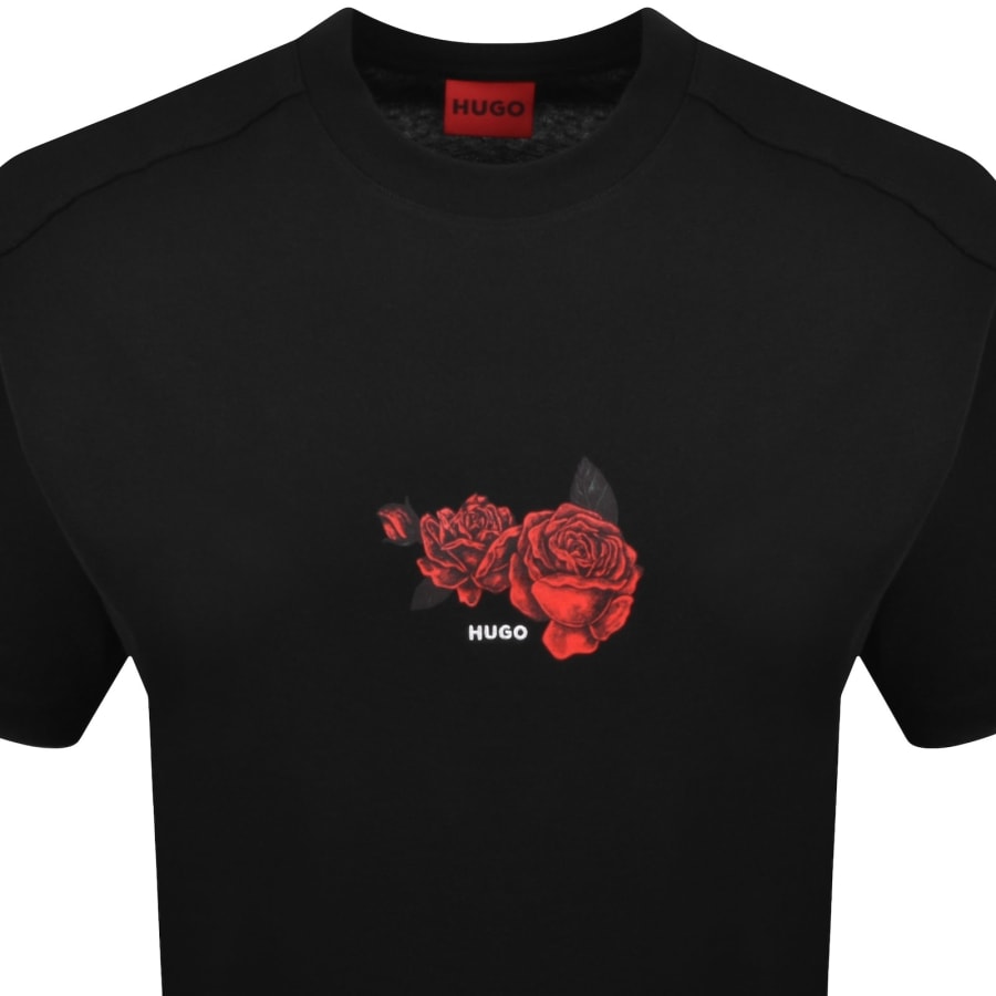 Image number 3 for HUGO Domans Crew Neck T Shirt Black