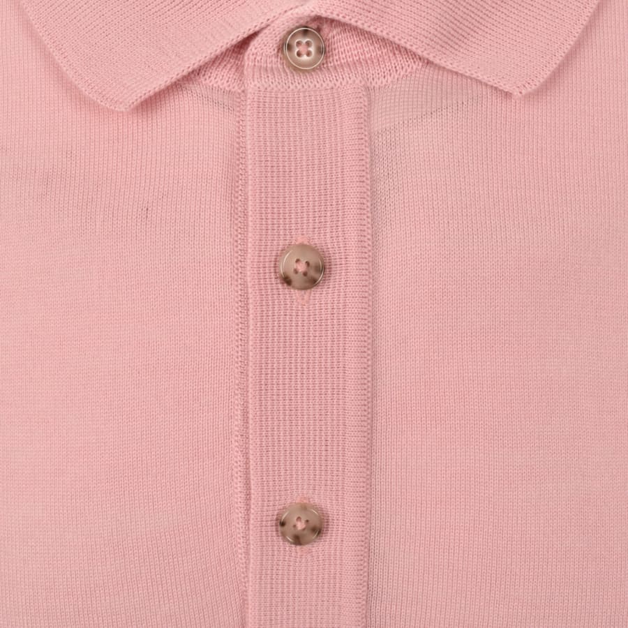 Image number 3 for BOSS Extrafine Merino Wool Knit Polo Pink