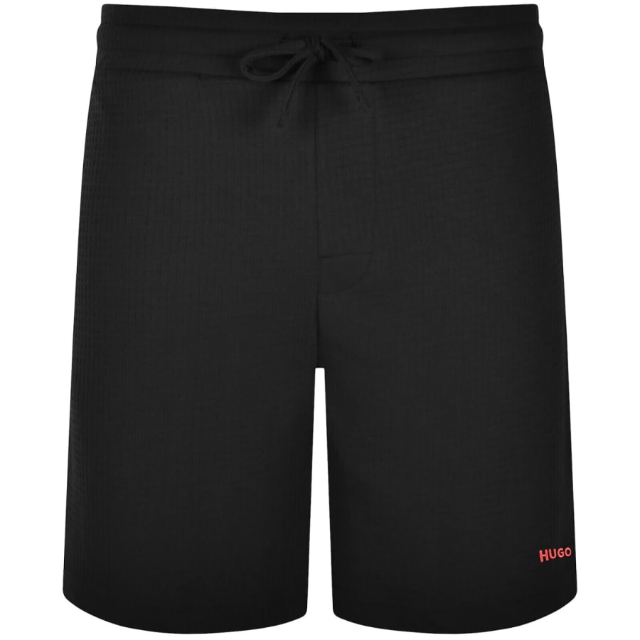 Image number 2 for HUGO Austin Waffle Shorts Black