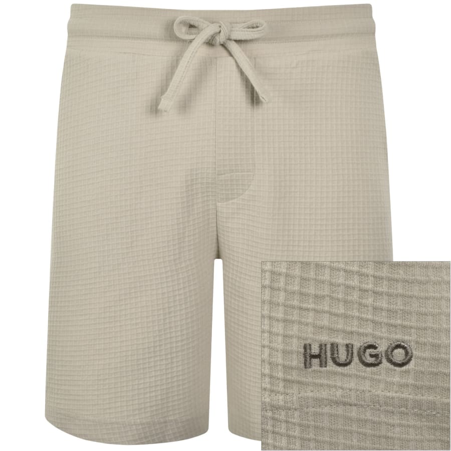 Image number 1 for HUGO Austin Waffle Shorts Beige