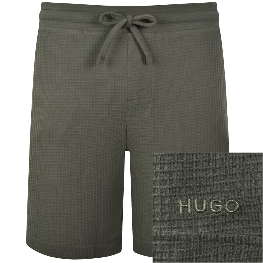 Image number 1 for HUGO Austin Waffle Shorts Green