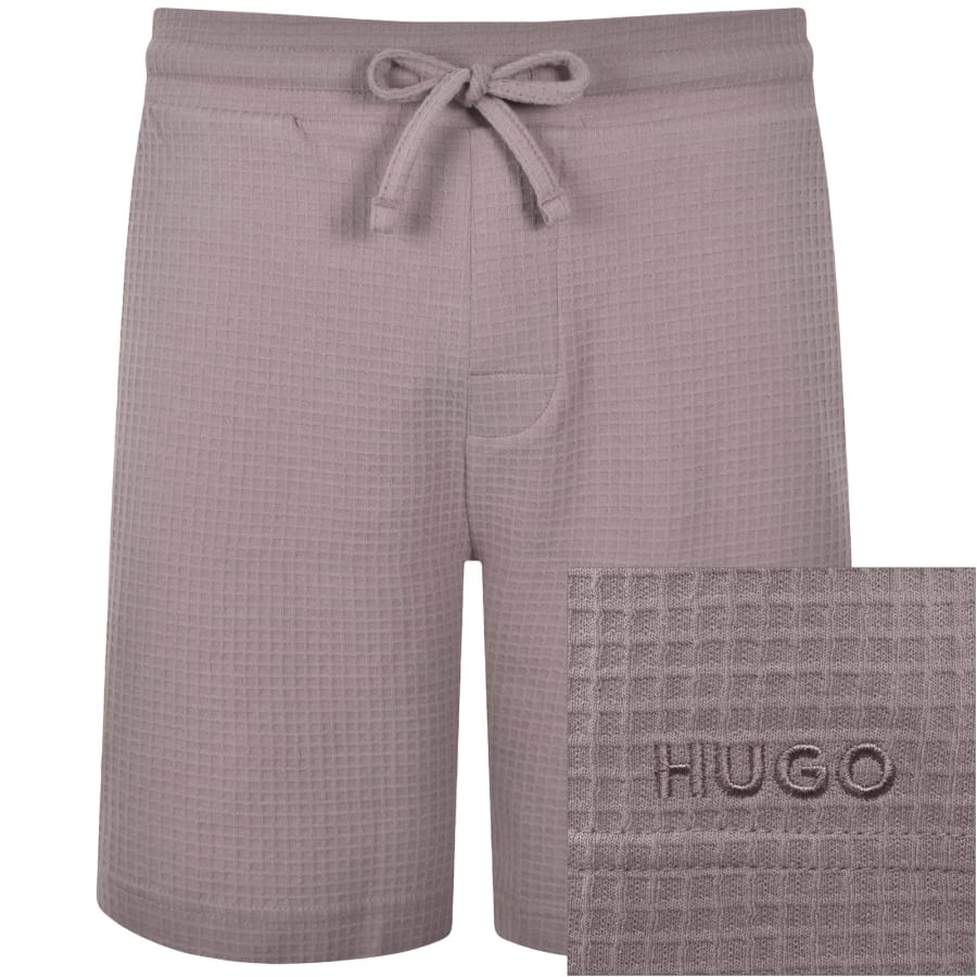 Image number 1 for HUGO Austin Waffle Shorts Pink