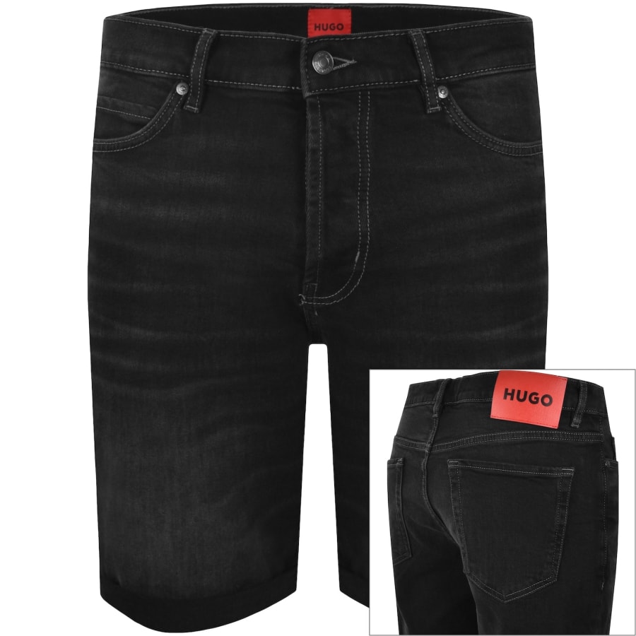 Image number 1 for HUGO 634 Denim Shorts Dark Grey