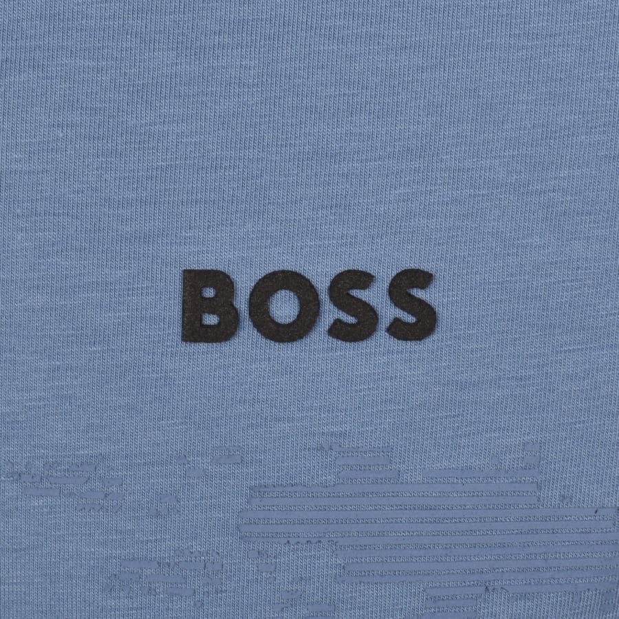 Image number 3 for BOSS Globe Pattern Polo T Shirt Blue