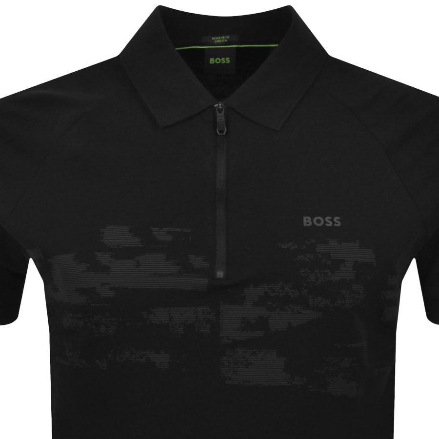 Image number 2 for BOSS Globe Pattern Polo T Shirt Black