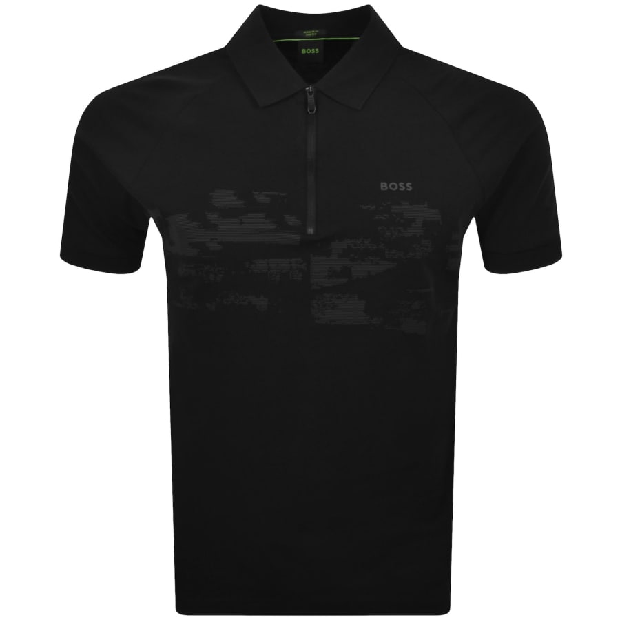 Image number 1 for BOSS Globe Pattern Polo T Shirt Black