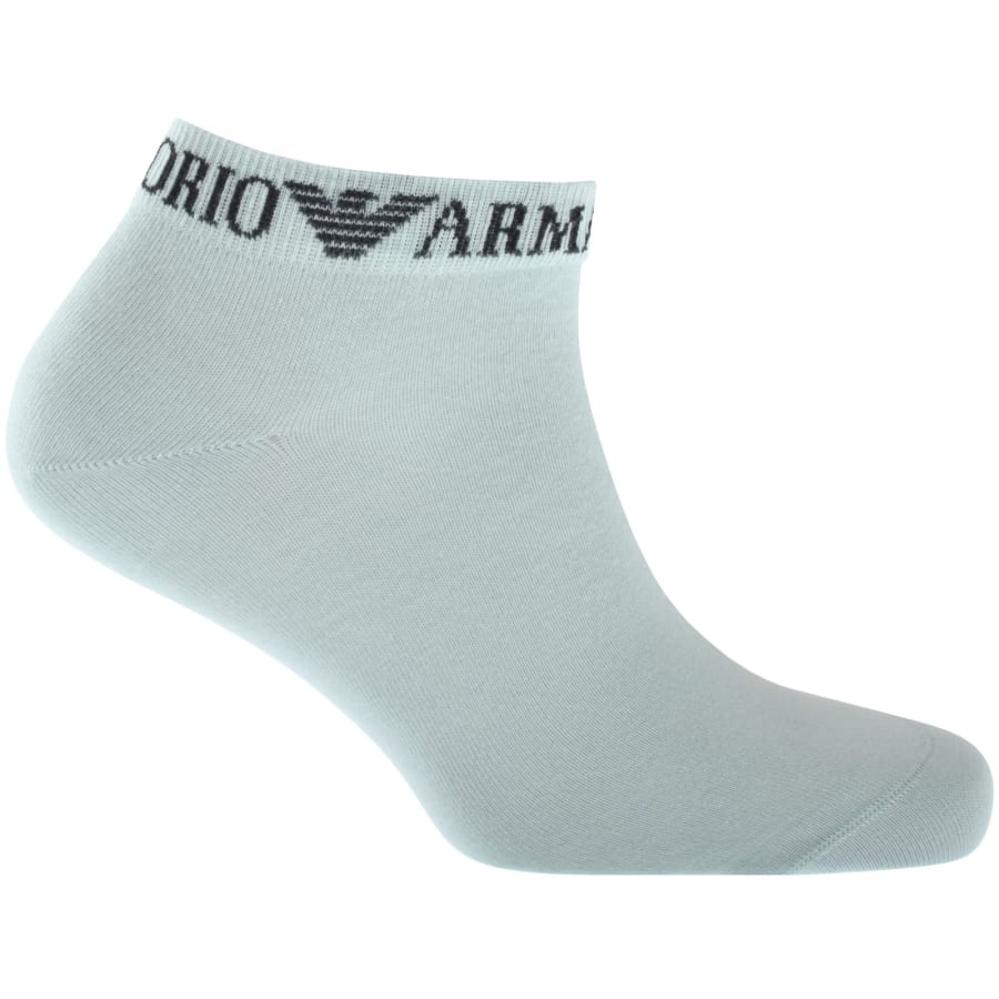 Image number 4 for Emporio Armani 3 Pack Trainer Socks Blue