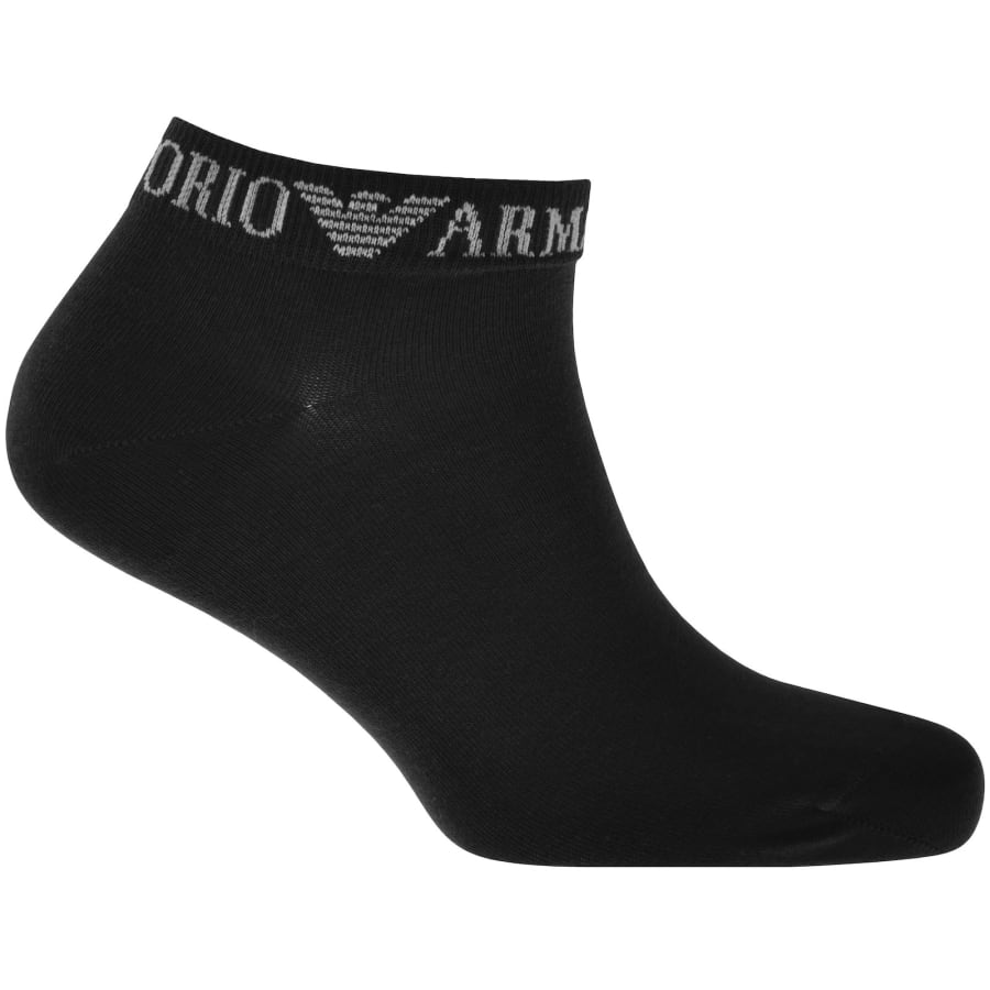 Image number 2 for Emporio Armani 3 Pack Trainer Socks Black