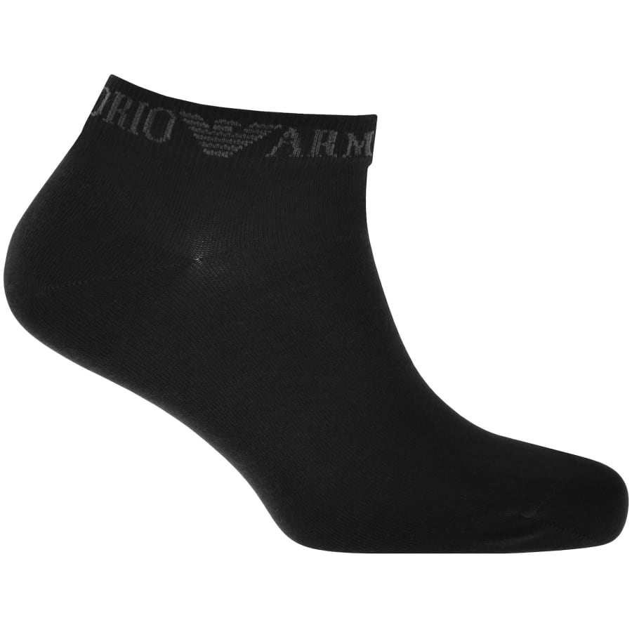 Image number 3 for Emporio Armani 3 Pack Trainer Socks Black