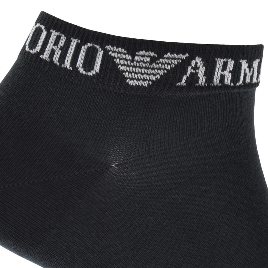 Image number 3 for Emporio Armani 3 Pack Trainer Socks Navy