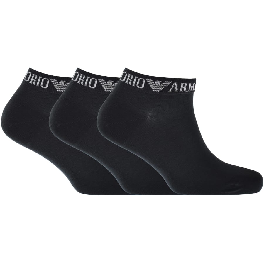 Image number 1 for Emporio Armani 3 Pack Trainer Socks Navy