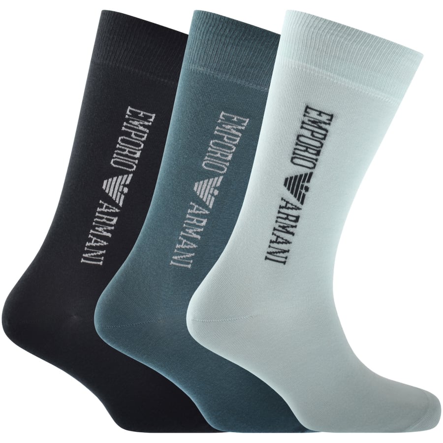 Image number 1 for Emporio Armani 3 Pack Socks Blue