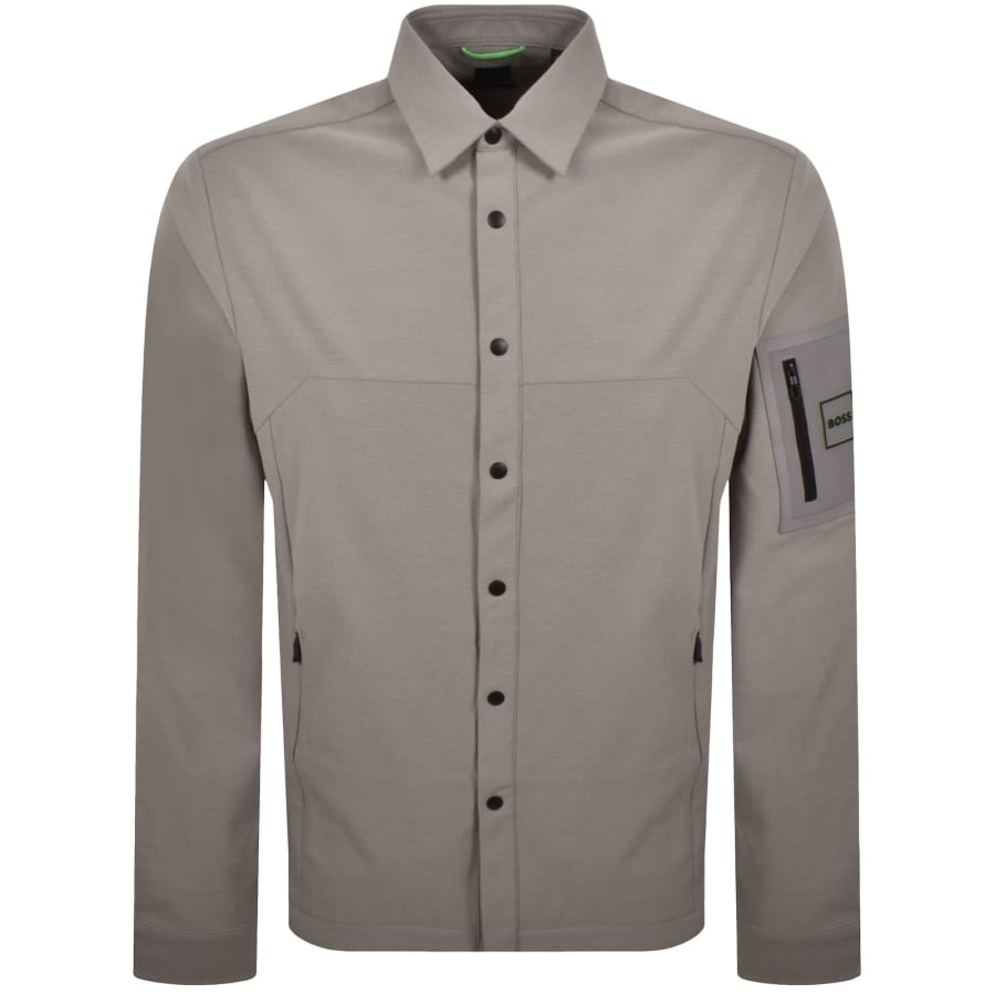Image number 2 for BOSS Tour Waffle Overshirt Grey