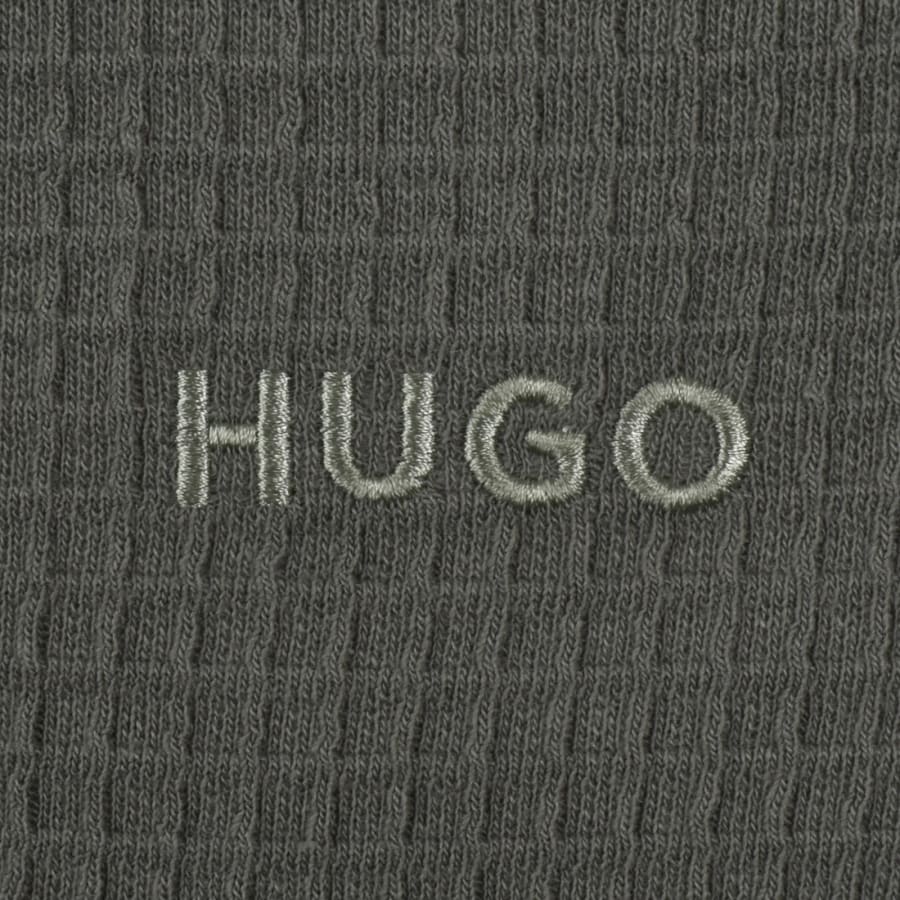 Image number 3 for HUGO Austin Waffle T Shirt Green