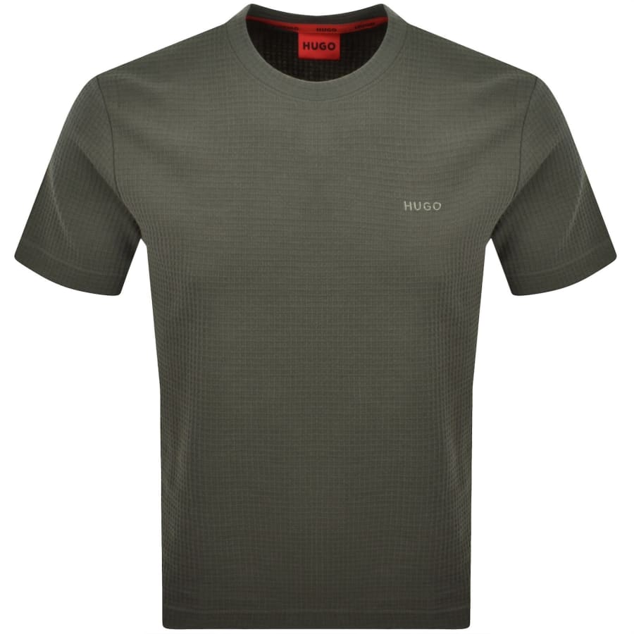 Image number 1 for HUGO Austin Waffle T Shirt Green