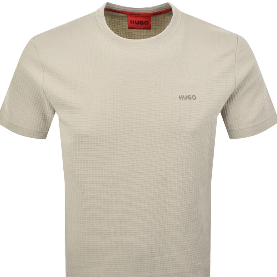 Image number 2 for HUGO Austin Waffle T Shirt Cream