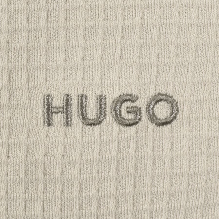 Image number 3 for HUGO Austin Waffle T Shirt Cream