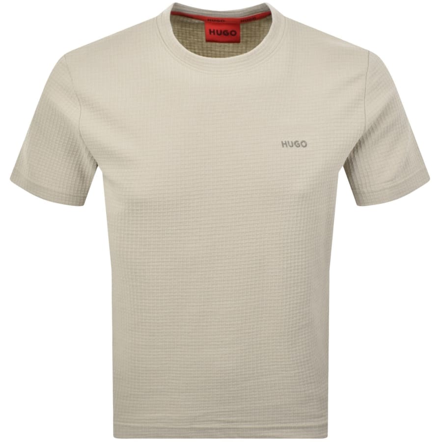 Image number 1 for HUGO Austin Waffle T Shirt Cream